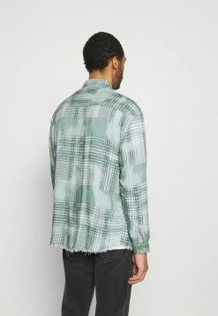 Mennace FRAYED CHECK SHIRT UNISEX - Hemdbluse - Green -Mennace Speichern 044b7c9f2e6d403381e3c6faeabdfe69