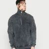 MENNACE UNISEX WASHED QUARTER ZIP - Sweatshirt - Washed Black