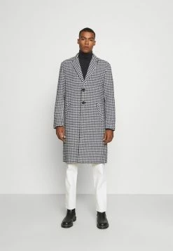 Mennace HENNESSEY HOUNDSTOOTH COAT - Klassischer Mantel - White, Herren