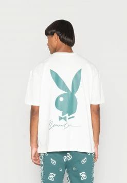 Mennace PLAYBOY SIGNATURE BUNNYRELAXED UNISEX - T-Shirt Print - White