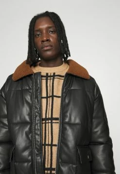 Mennace HENNESSEY BORG COLLAR JACKET - Kunstlederjacke - Black, Herren -Mennace Speichern 1d241d4ce5b440eeb52dfa2f376ad872