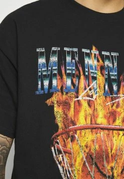 Mennace BURNING HOOP - T-Shirt Print - Black, Herren -Mennace Speichern 22fc7e253fed4c539668a07ddae620ee