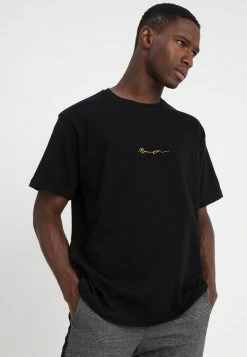 Mennace ESSENTIAL REGULAR RELAXED SIG TEE UNISEX - T-Shirt Basic - Black