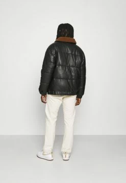 Mennace HENNESSEY BORG COLLAR JACKET - Kunstlederjacke - Black, Herren -Mennace Speichern 3149797c410641218d926fbfa89d8849