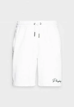 Mennace PLAYBOY SIGNATURE MID LENGTH UNISEX - Shorts - White -Mennace Speichern 33167bd7b3ee47e7b4d661d377694a2a