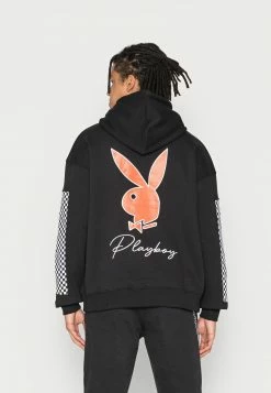 Mennace PLAYBOY MN BUNNY CHECKERBOARD HOODIE UNISEX - Sweatshirt - Black