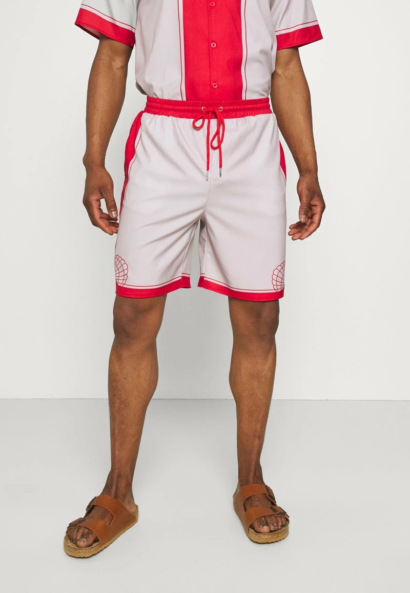 Mennace SHELL PRINT PULL ON - Shorts - Red, Herren 1 Mennace SHELL PRINT PULL ON - Shorts - Red, Herren