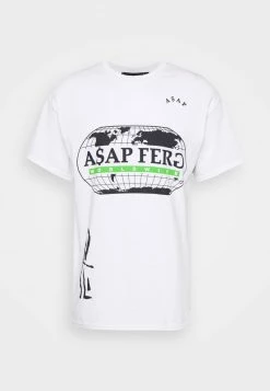Mennace A$AP FERG WORLDWIDE - T-Shirt Print - White, Herren -Mennace Speichern 43b21ec9e49f41f2bb1ff991c5bfbac3