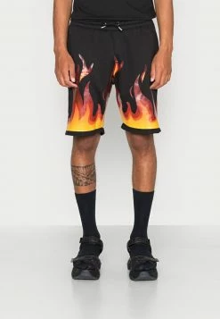 MENNACE FLAME MID LENGTH UNISEX - Shorts - Black