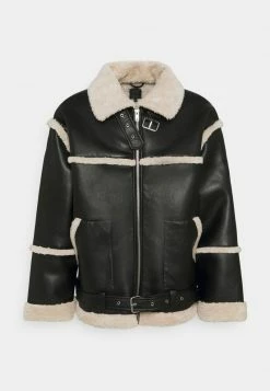 Mennace HENNESSEY EXPOSED SEAM AVIATOR JACKET - Kunstlederjacke - Black, Herren -Mennace Speichern 4822dc93c8604e869e9b7b443fb2efcc