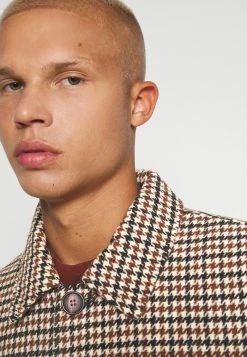 Mennace EVIAN CHECKED COAT UNISEX - Klassischer Mantel - Brown -Mennace Speichern 527744db66214e52af1bde67e7c0efa8