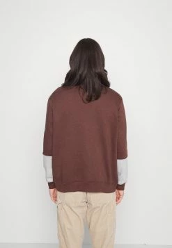 Mennace CONTRAST PANEL HALF ZIP - Sweatshirt - Brown, Herren -Mennace Speichern 54e9c16c0a244c1791d2b6fa69024de0