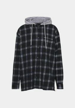 Mennace HENNESSEY HOODED CHECK OVERSHIRT - Leichte Jacke - Navy, Herren -Mennace Speichern 564296ea2aca4e84b25277d0601b7430