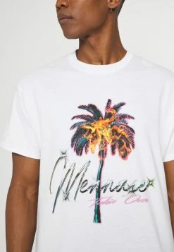 Mennace BURNING PALM REGULAR - T-Shirt Print - White, Herren -Mennace Speichern 5b0f848215374b85a17c99c548d97c2a