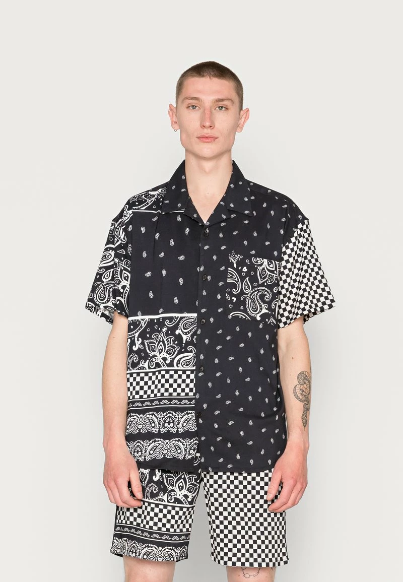 MENNACE PAISLEY CHECKERBOARD REVERE - Hemd - Black, Herren 1 MENNACE PAISLEY CHECKERBOARD REVERE - Hemd - Black, Herren