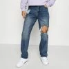 Mennace RIPPED LOOSE FIT POPPER - Jeans Relaxed Fit - Blue, Herren
