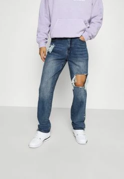 Mennace RIPPED LOOSE FIT POPPER - Jeans Relaxed Fit - Blue, Herren