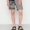 MENNACE PAISLEY CHECKERBOARD - Shorts - Black, Herren