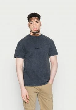 MENNACE UNISEX EMBROIDERED WASHED - T-Shirt Basic - Blue