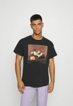 Mennace ROSEBOWL BASKET OF ROSES - T-Shirt Print - Washed Black, Herren