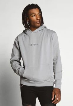 Mennace ESSENTIAL REGULAR OVERHEAD HOODY WITH SIGNATURE - Kapuzenpullover - Slate Grey, Unisex
