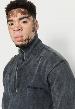 MENNACE UNISEX WASHED QUARTER ZIP - Sweatshirt - Washed Black -Mennace Speichern 812f23755a82473591402d522694dbc3