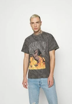 Mennace FLAMING STEED TIE DYE - T-Shirt Print - Grey, Herren