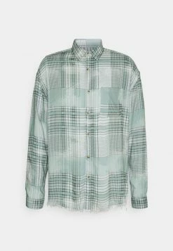 Mennace FRAYED CHECK SHIRT UNISEX - Hemdbluse - Green -Mennace Speichern 855b3046a97d490db5653d73ddfe48de