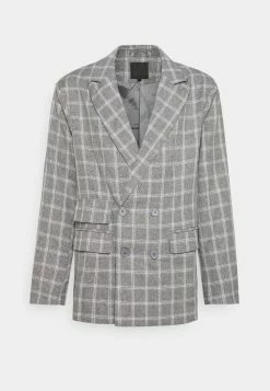 Mennace BREEZE DOUBLE BREASTED CHECK SUIT JACKET - Sakko - Grey, Herren -Mennace Speichern 92c0070a36ff49f2a1ef521b7605e6dc