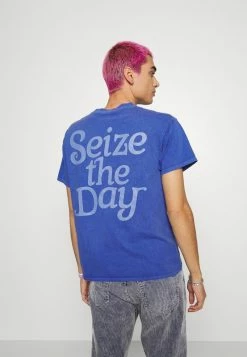 Mennace SEIZE THE DAY - T-Shirt Print - Blue, Herren