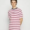 Mennace CLASSIC HORIZONTAL STRIPE UNISEX - T-Shirt Print - White/red