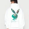 Mennace PLAYBOY SIGNATURE BUNNY MAGAZINE HOODIE UNISEX - Sweatshirt - White