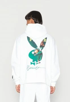 Mennace PLAYBOY SIGNATURE BUNNY MAGAZINE HOODIE UNISEX - Sweatshirt - White