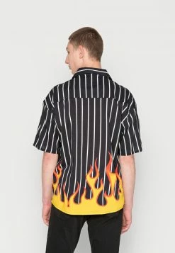 MENNACE PINSTRIPE FLAME BOXY - Hemd - Black, Herren -Mennace Speichern b689434fa3414e618f2706add3b9a273