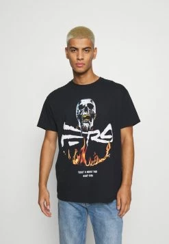 Mennace A$AP FERG FLAME SKULL - T-Shirt Print - Black, Herren