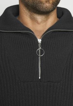 Mennace EVIAN HALF ZIP NECK UNISEX - Strickpullover - Charcoal -Mennace Speichern beb9a64ee0df4f70a08f4c949f6f5ba3