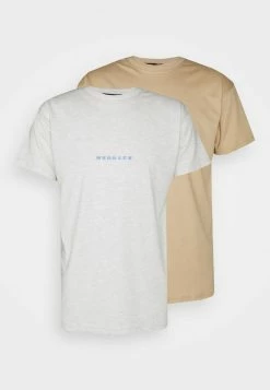 Mennace ESSENTIAL REGULAR 2 PACK UNISEX - T-Shirt Print - Tan