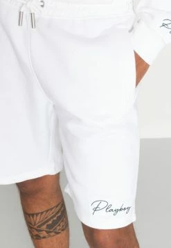 Mennace PLAYBOY SIGNATURE MID LENGTH UNISEX - Shorts - White -Mennace Speichern c31f0cf1d8c14bada0d8103049af1e31