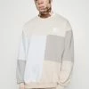 Mennace CUT AND SEW PATCHWORK - Sweatshirt - Stone, Herren