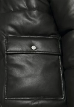 Mennace HENNESSEY BORG COLLAR JACKET - Kunstlederjacke - Black, Herren -Mennace Speichern d1f25d1156c04e09b798dca685a6056c