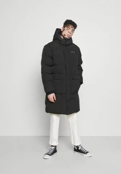 Mennace MIRROR LONGLINE PUFFER JACKET - Wintermantel - Black, Herren