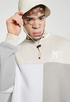 Mennace CUT AND SEW PATCHWORK - Sweatshirt - Stone, Herren -Mennace Speichern e4b58476987348f0b0caa98a6901e6f8