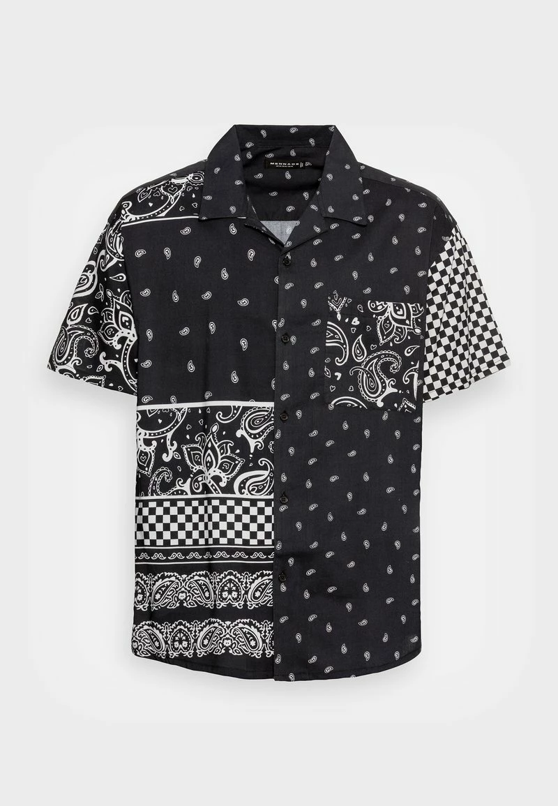 MENNACE PAISLEY CHECKERBOARD REVERE - Hemd - Black, Herren 4 MENNACE PAISLEY CHECKERBOARD REVERE - Hemd - Black, Herren – Bild 4