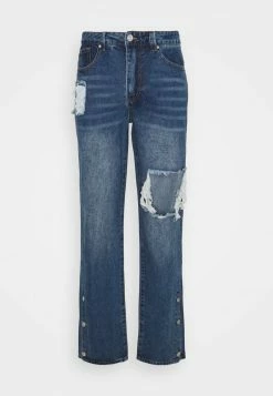 Mennace RIPPED LOOSE FIT POPPER - Jeans Relaxed Fit - Blue, Herren -Mennace Speichern faa74003dcca4592806b744907f53b11